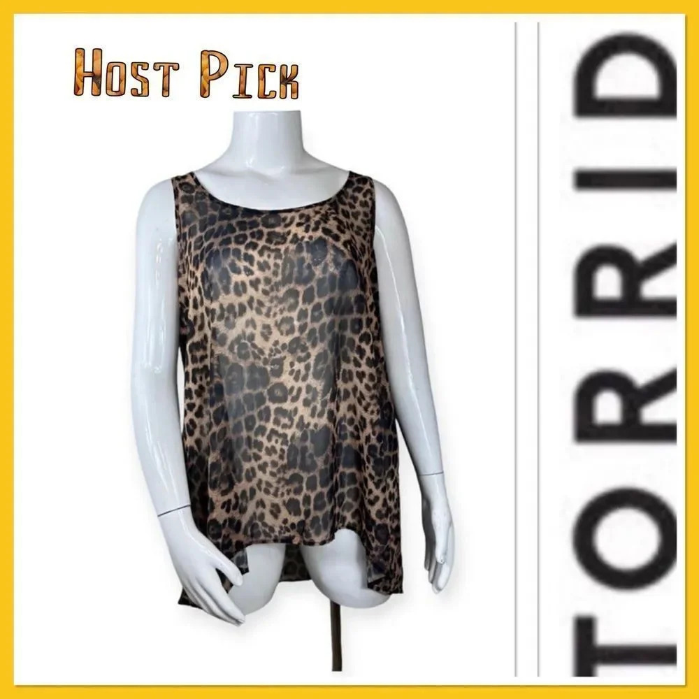 🔥 Host Pick 🔥 Torrid animal print semi sheet sleeveless tank top size 1X